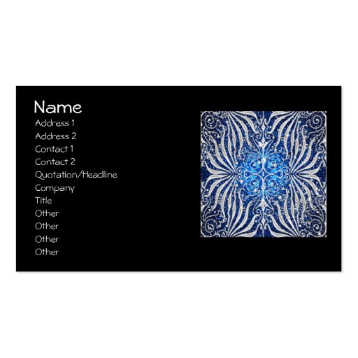 Blue and Silver Victorian Sparkle Business Card Template