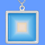 Blue And Tan Square Necklace necklaces