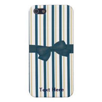 Blue and Tan Striped iPhone 5 Case