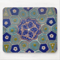 Blue and Turquoise Maiolica Tiles Mouse Pad