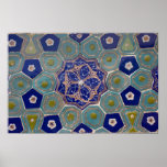 Blue and Turquoise Maiolica Tiles Poster