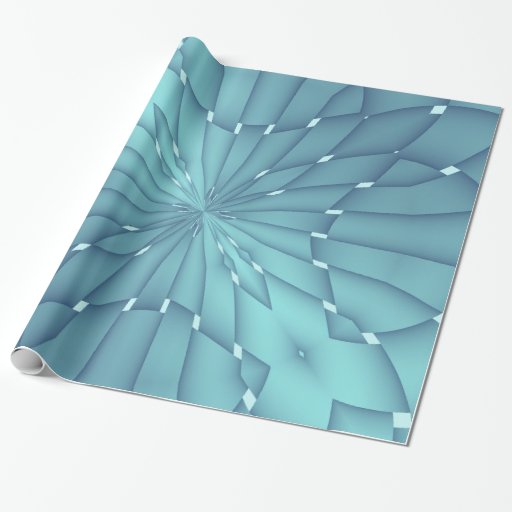 Blue and Turquoise Metallic Star Wrapping Paper | Zazzle