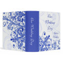 Blue and White Abstract Floral Wedding Binder
