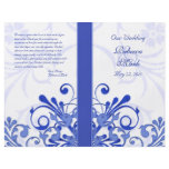 Blue and White Abstract Floral Wedding Program Flyer Design