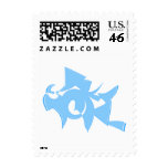 Blue and White Abstract Geometric Graphic. Postage Stamp