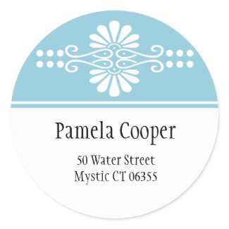 Blue And White Address Label Stickers sticker