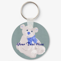 Blue and White Bear Keychain by Customizables Blue and White Bear Keychain