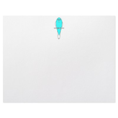 Blue and White Bird. Budgie. Letterhead Template by Animal_Art_By_Ali