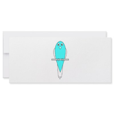 Blue and White Bird. Budgie. Custom Rack Cards by Animal_Art_By_Ali