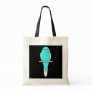 Blue and White Bird. Parakeet. Black. Tote Bags