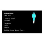 Blue and White Bird. Parakeet. Black. Business Card