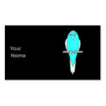 Blue and White Bird. Parakeet. Black. Business Cards