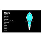 Blue and White Bird. Parakeet. Black. Business Card Templates