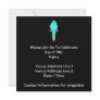 Blue and White Bird. Parakeet. Black. Personalized Invitation
