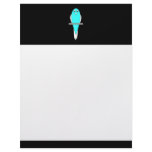 Blue and White Bird. Parakeet. Black. Letterhead Template