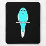 Blue and White Bird. Parakeet. Black. Mousepads