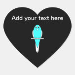 Blue and White Bird. Parakeet. Black. Sticker