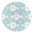 blue and white boho chic flower damask pattern