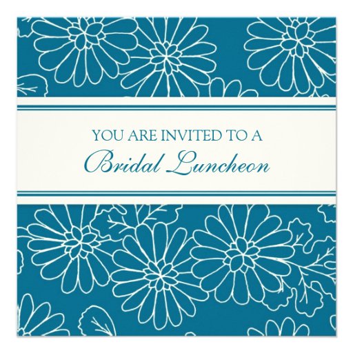 Blue and White Bridal Luncheon Invitation Cards