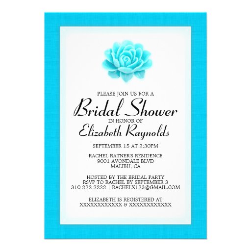 Blue and White Bridal Shower Invitations