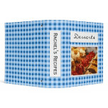 Blue and White Checked Background Desserts binders