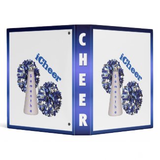 Blue and white Cheerleader Binder binder