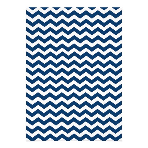 Blue and White Chevron Invitation
