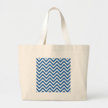 Blue and White Chevron zigzag Pattern Bag