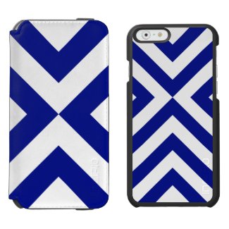 Blue and White Chevrons Incipio Watson™ iPhone 6 Wallet Case