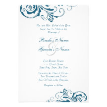 Blue and White Chic Wedding Invitation