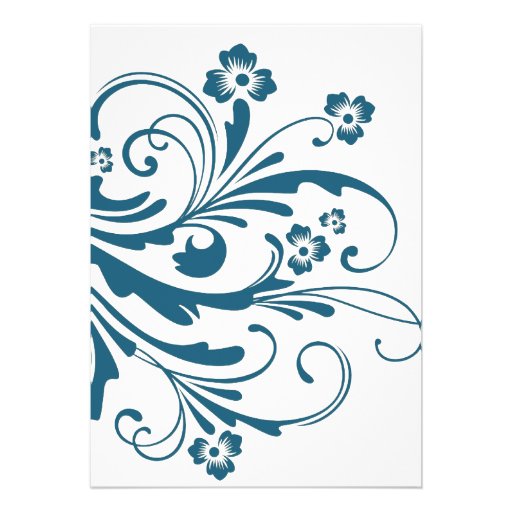Blue and White Chic Wedding Invitation
