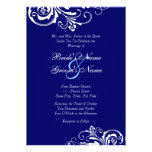 Blue and White Chic Wedding Invitation