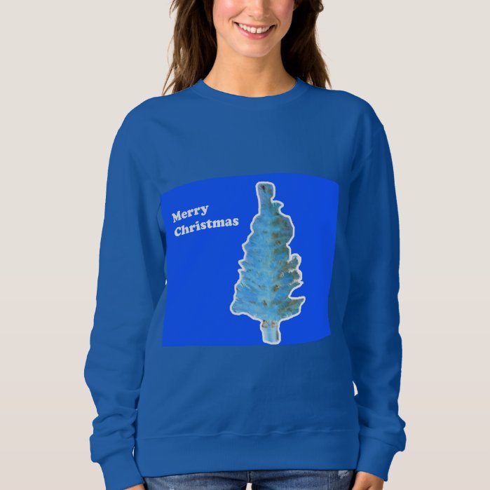 blue christmas tree shirt