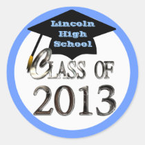 Blue And White Class Of 2013 Graduation Stickers stickers