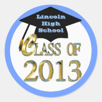 Blue And White Class Of 2013 Graduation Stickers stickers