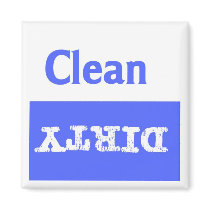 Blue and White Clean/Dirty  Dishwaher Magnet magnets