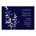 Blue and White Country Floral Wedding Invitation