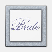 Blue and white damask magnet