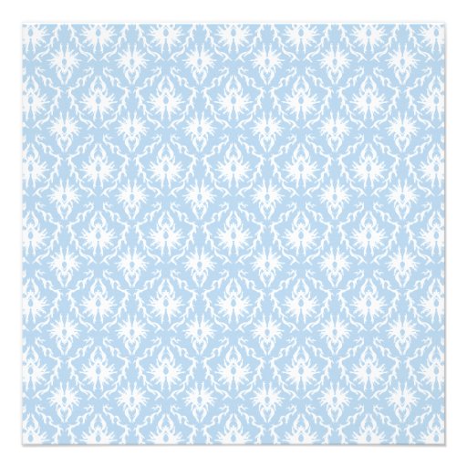 Blue and White Damask Pattern, Custom Baby Shower Invites