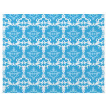 Blue and White Damask Pattern Flyer