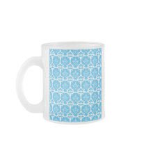 Blue and White Damask Pattern Coffee Mug