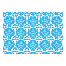 Blue and White Damask Pattern Personalized Invites