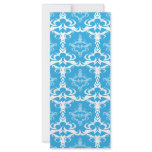 Blue and White Damask Pattern Rack Card Template