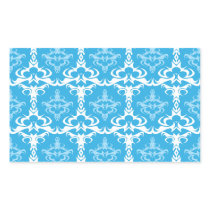Blue and White Damask Pattern Sticker