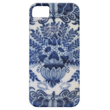 Blue and White Delft Dutch Peacock Flowers iPhone 5 Case