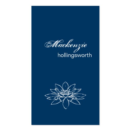 Blue and White Floral Business Card (front side)