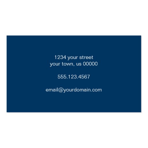 Blue and White Floral Business Card (back side)
