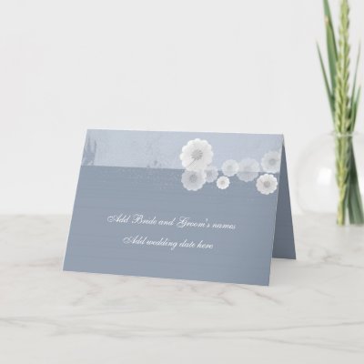 Blue And White Floral Formal Wedding Invitation Greeting Card by 