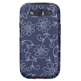 Blue and White Floral Samsung Galaxy S Case Galaxy SIII Cases
