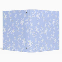 Blue and White Flower Pattern Binder